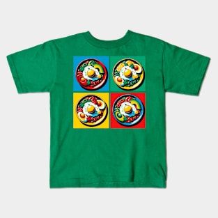 Vibrant Pop Huevos Rancheros Art - Mexican Cuisine Kids T-Shirt